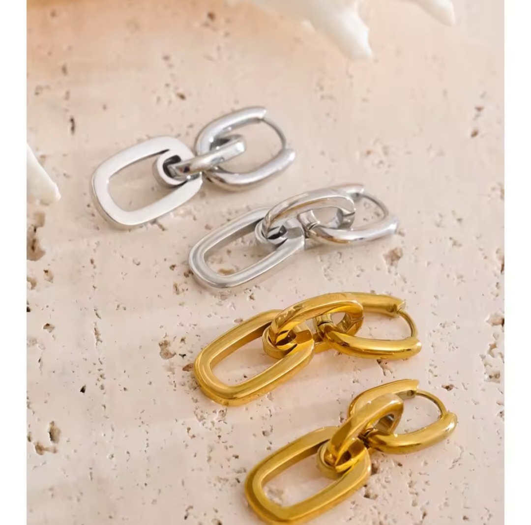 Pendientes Eslabón - Dorados