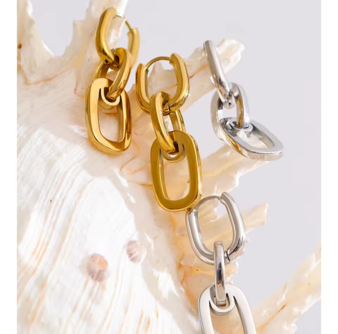 Pendientes Eslabón - Dorados