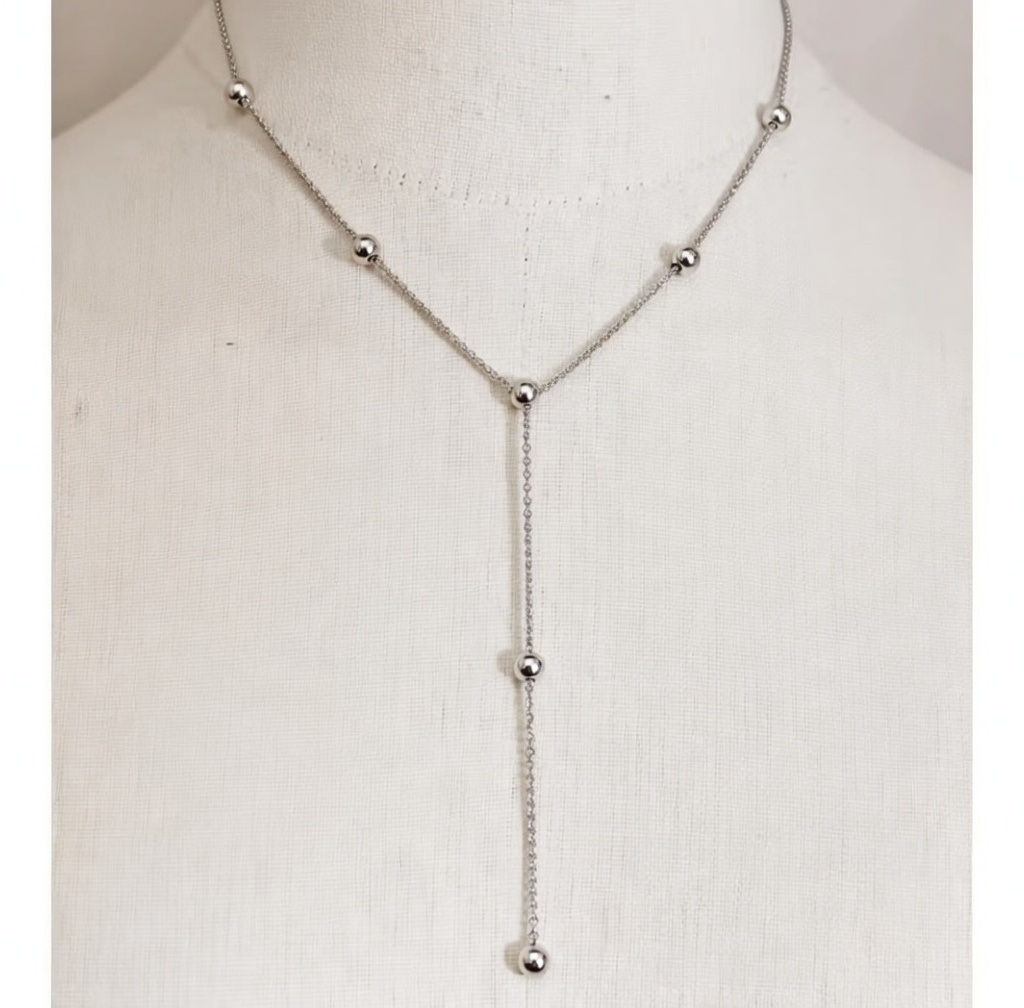 Collar Corbata - Plateado