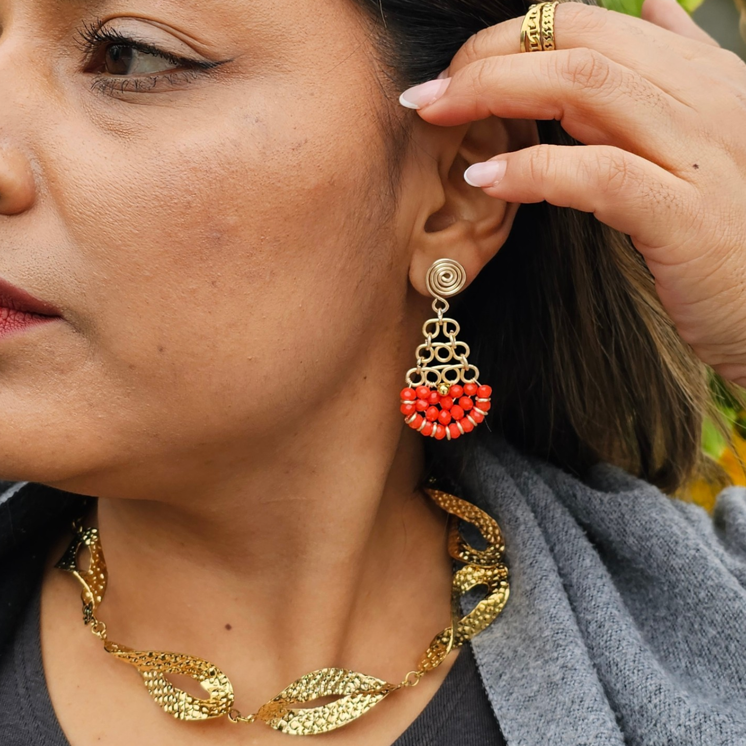 Pendientes Chilena - Naranjas