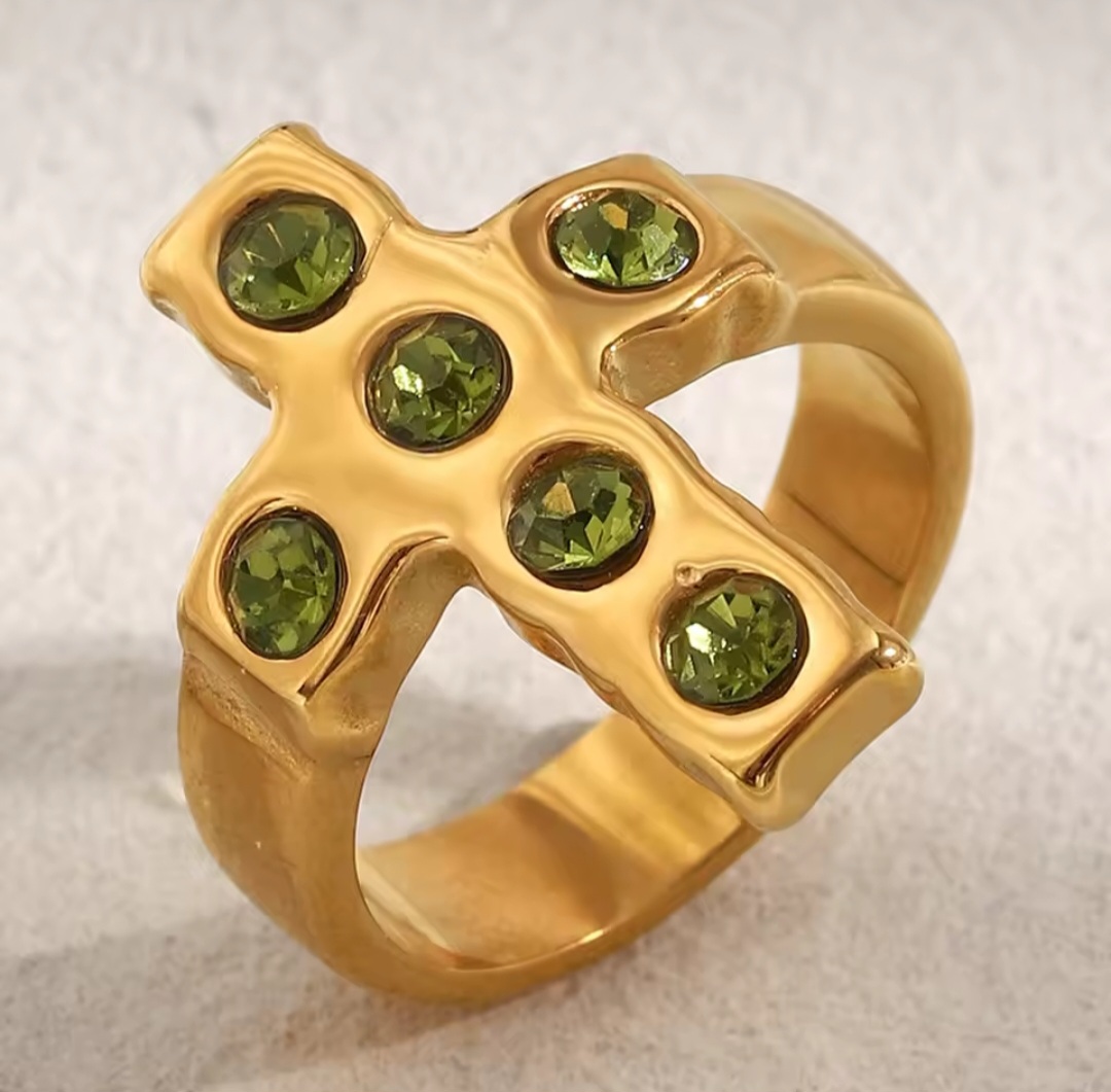 Anillo Cruz - Verde