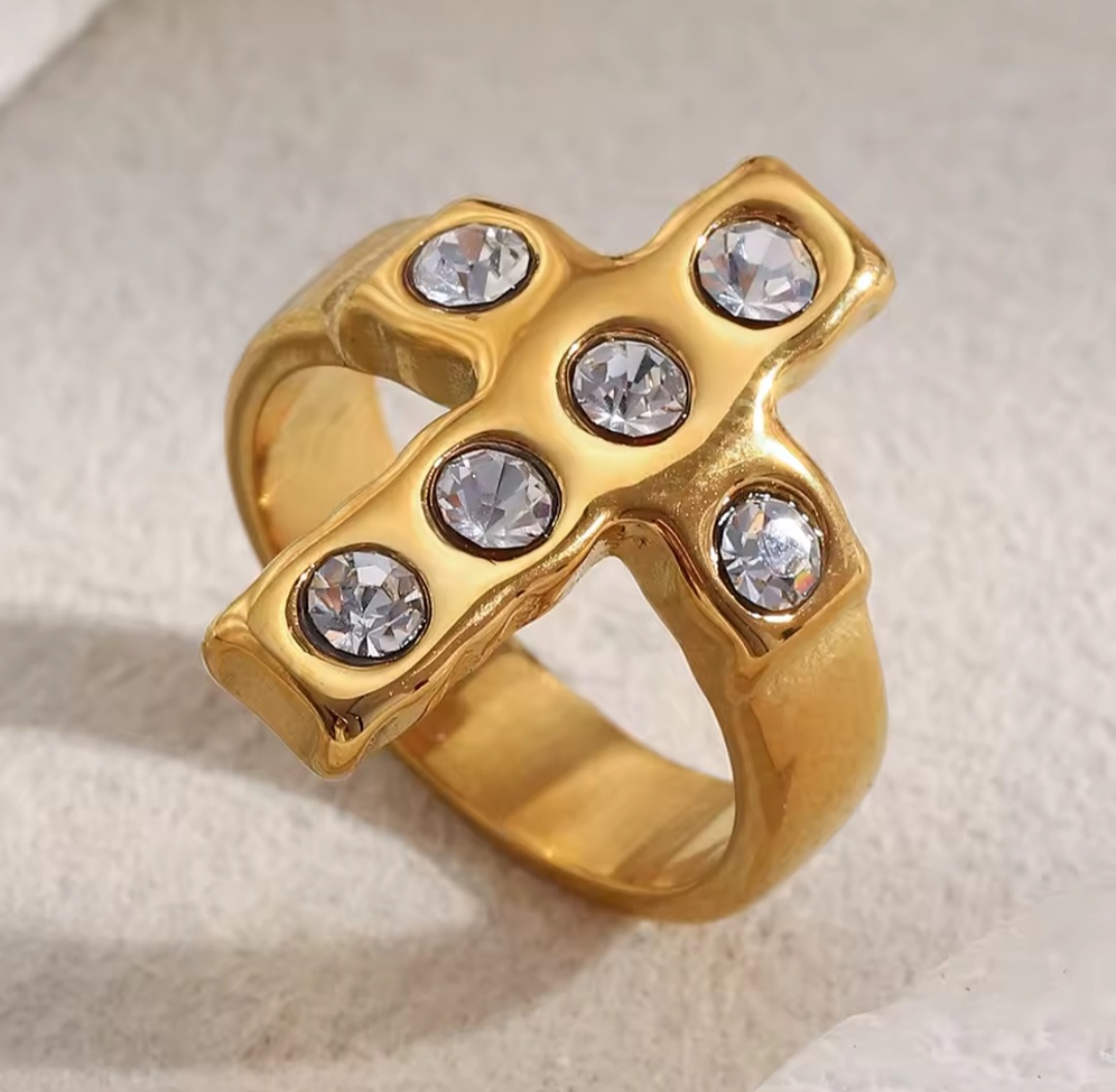 Anillo Cruz - Transparente