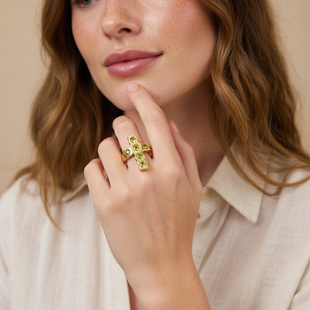 Anillo Cruz - Verde