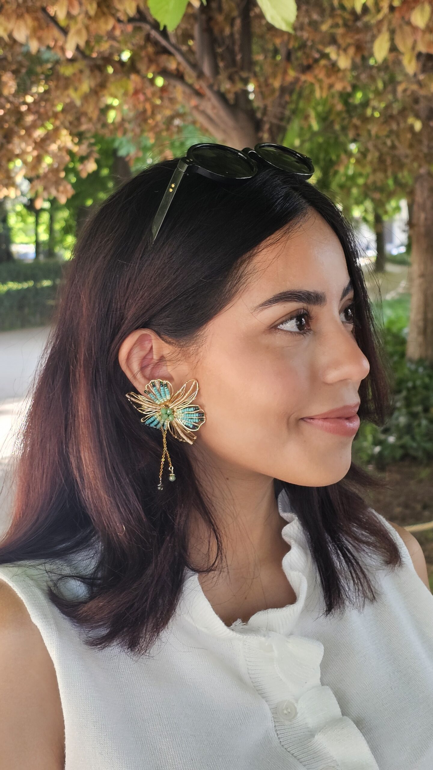 Pendientes Orquídeas - Azules