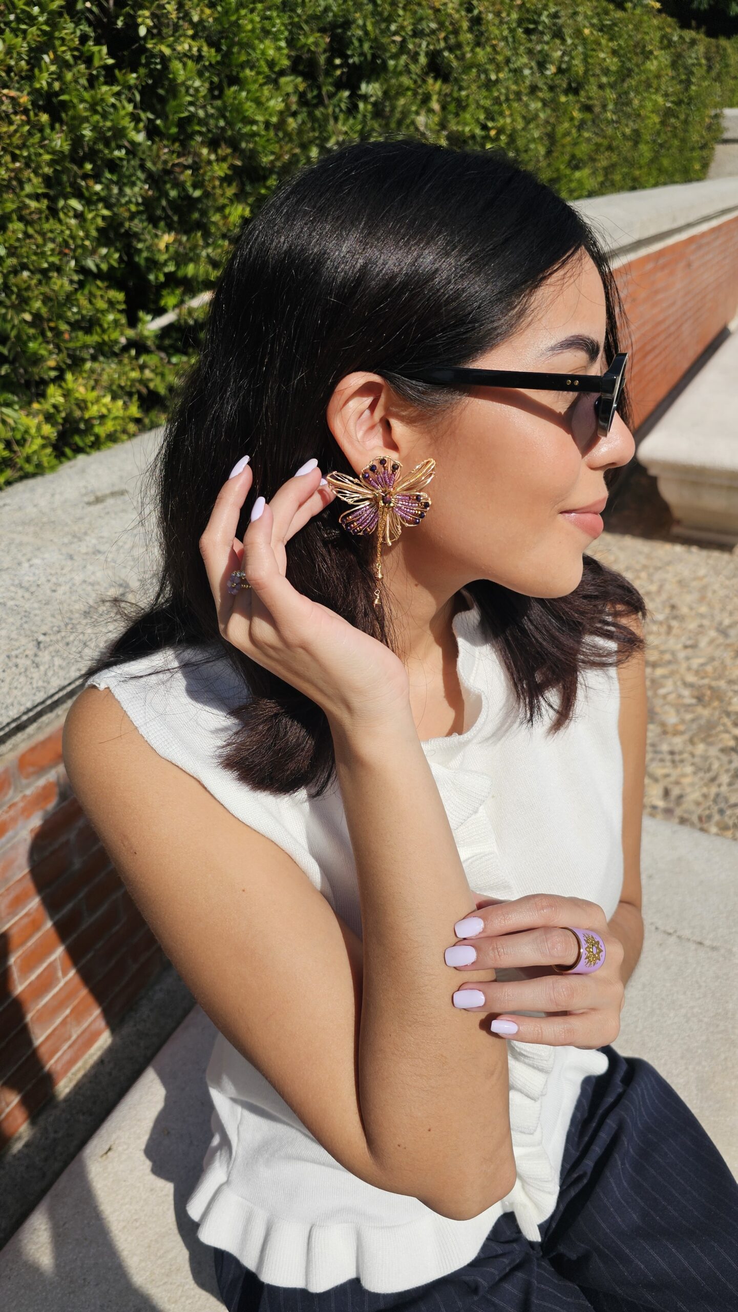 Pendientes Orquídeas - Morados