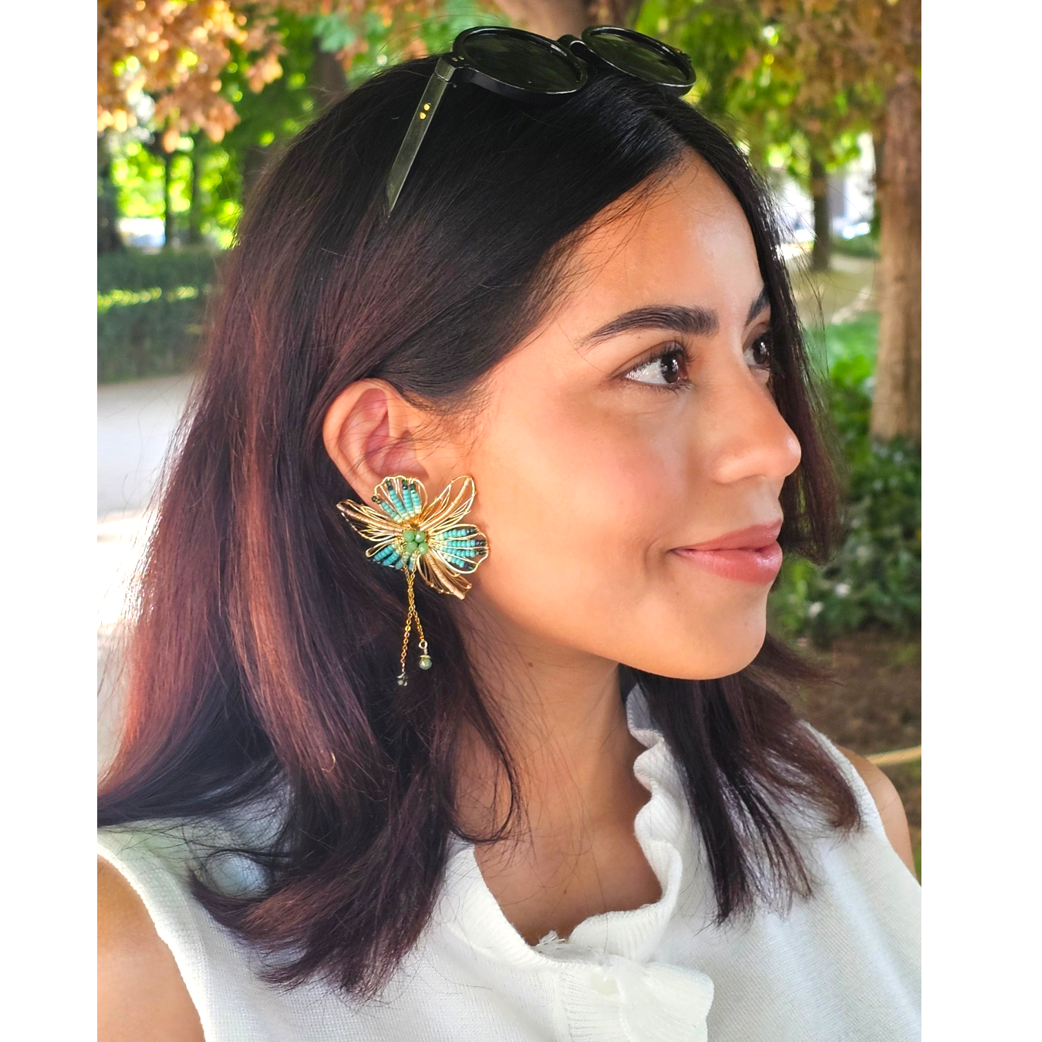 Pendientes Orquídeas - Azules