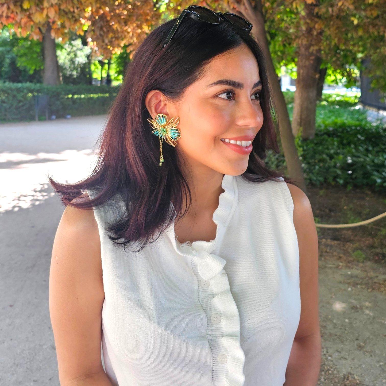 Pendientes Orquídeas - Azules