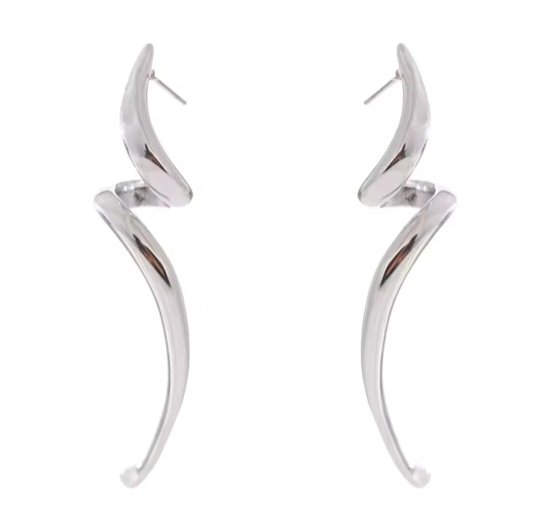 Pendientes Rayo - Plateados