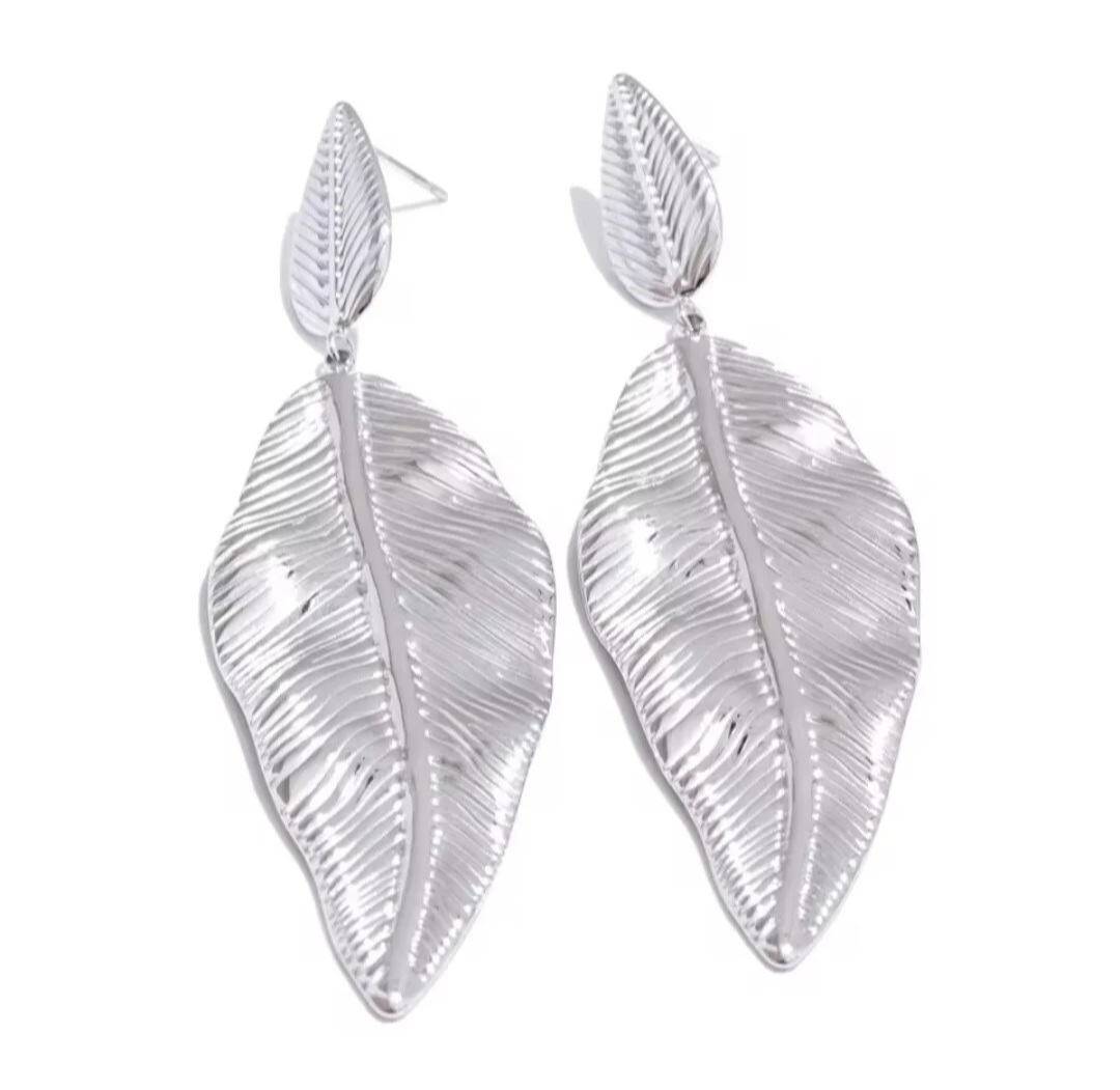 Pendientes Pluma - Plateados