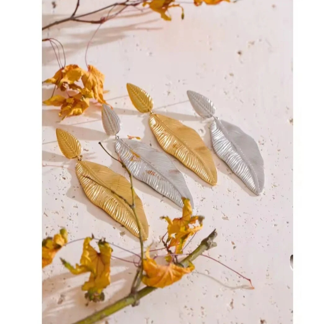 Pendientes Pluma - Plateados