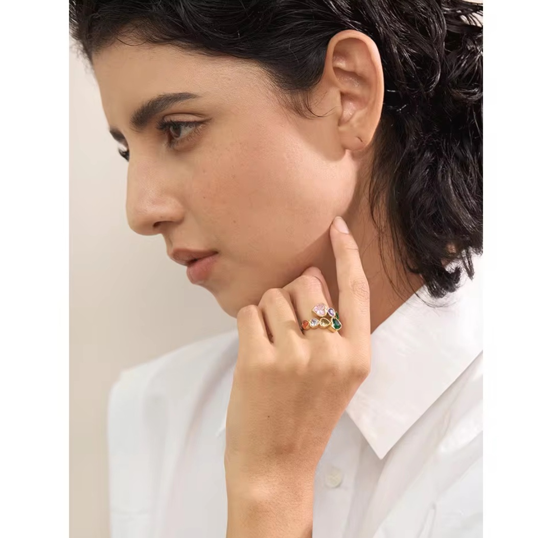 Anillo Arcoiris - Dorado