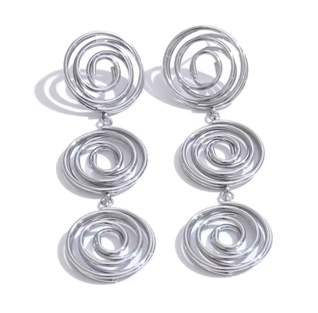Pendientes Remolino - Plateados