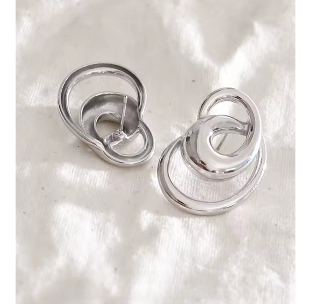 Pendientes Singapur - Plateados