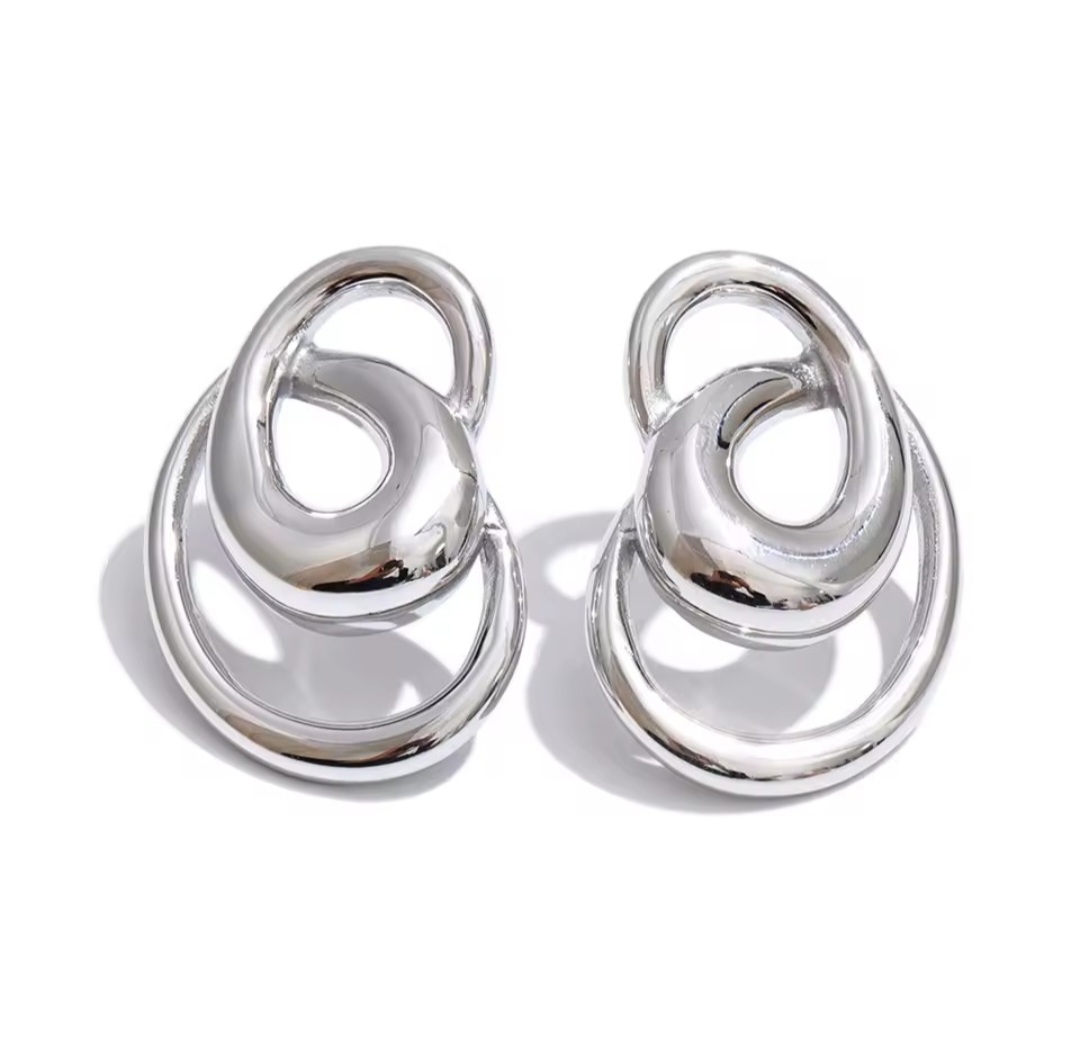 Pendientes Singapur - Plateados