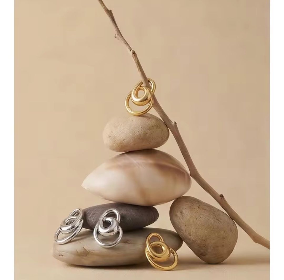 Pendientes Singapur - Plateados