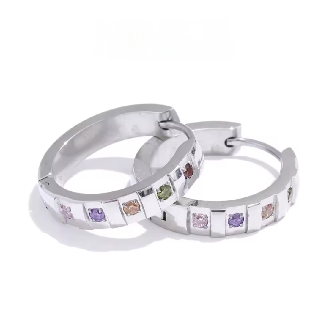 Aros Arcoiris - Plateados