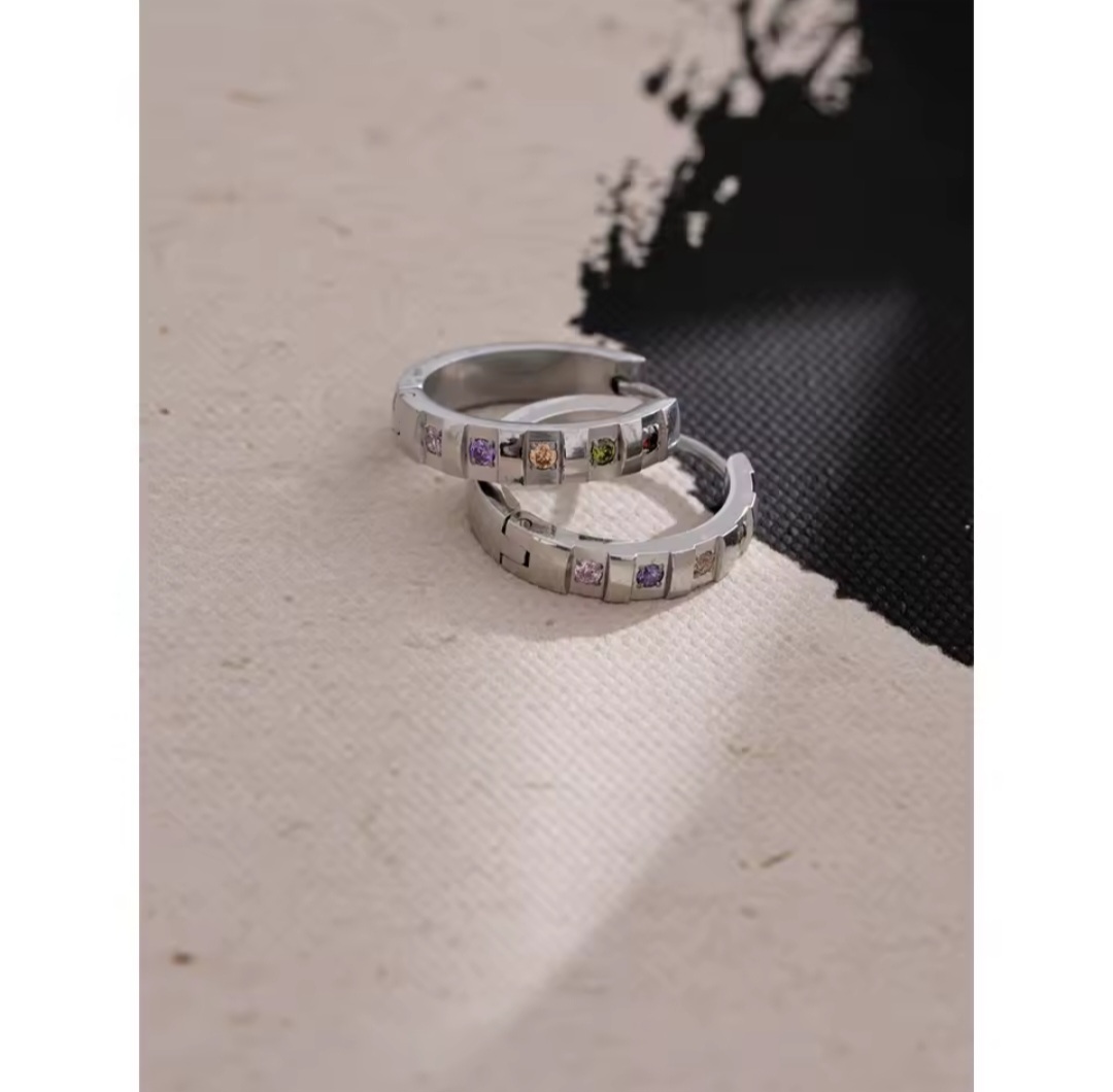 Aros Arcoiris - Plateados