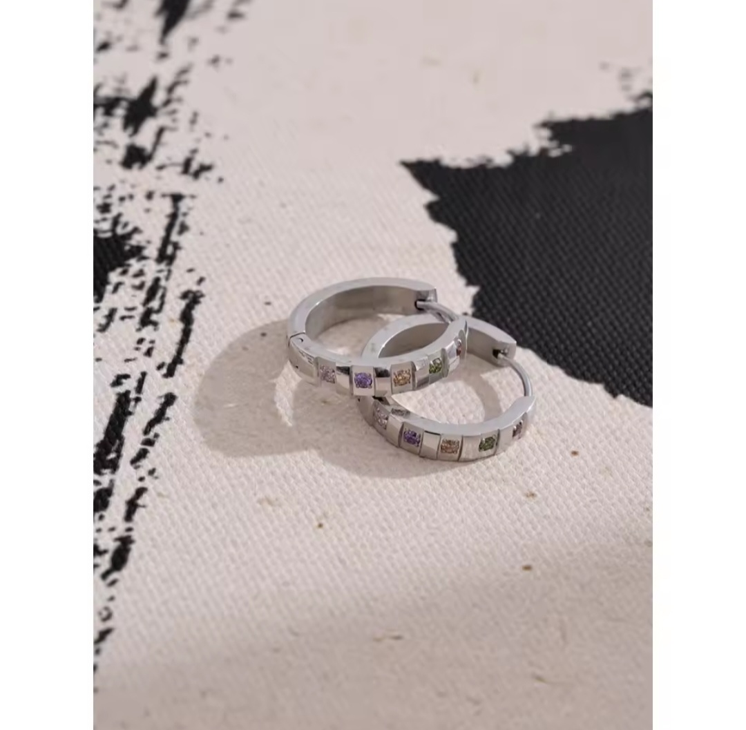 Aros Arcoiris - Plateados