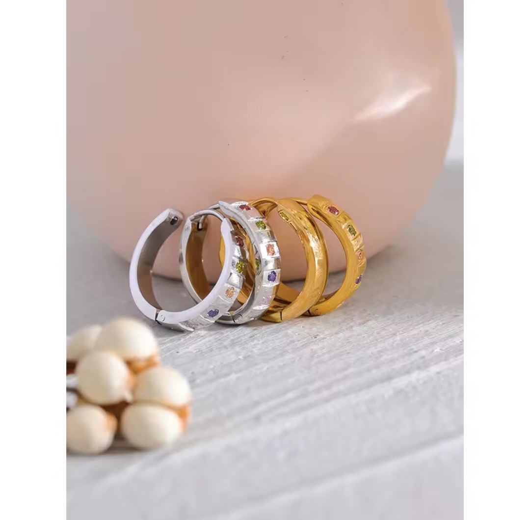 Aros Arcoiris - Plateados