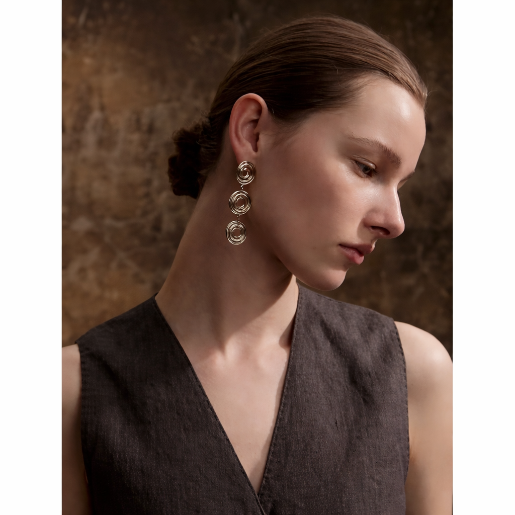 Pendientes Remolino - Plateados