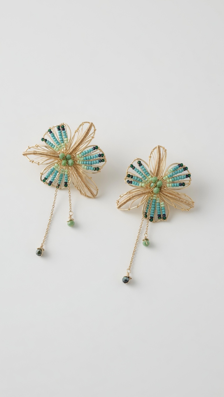 Pendientes Orquídeas - Azules