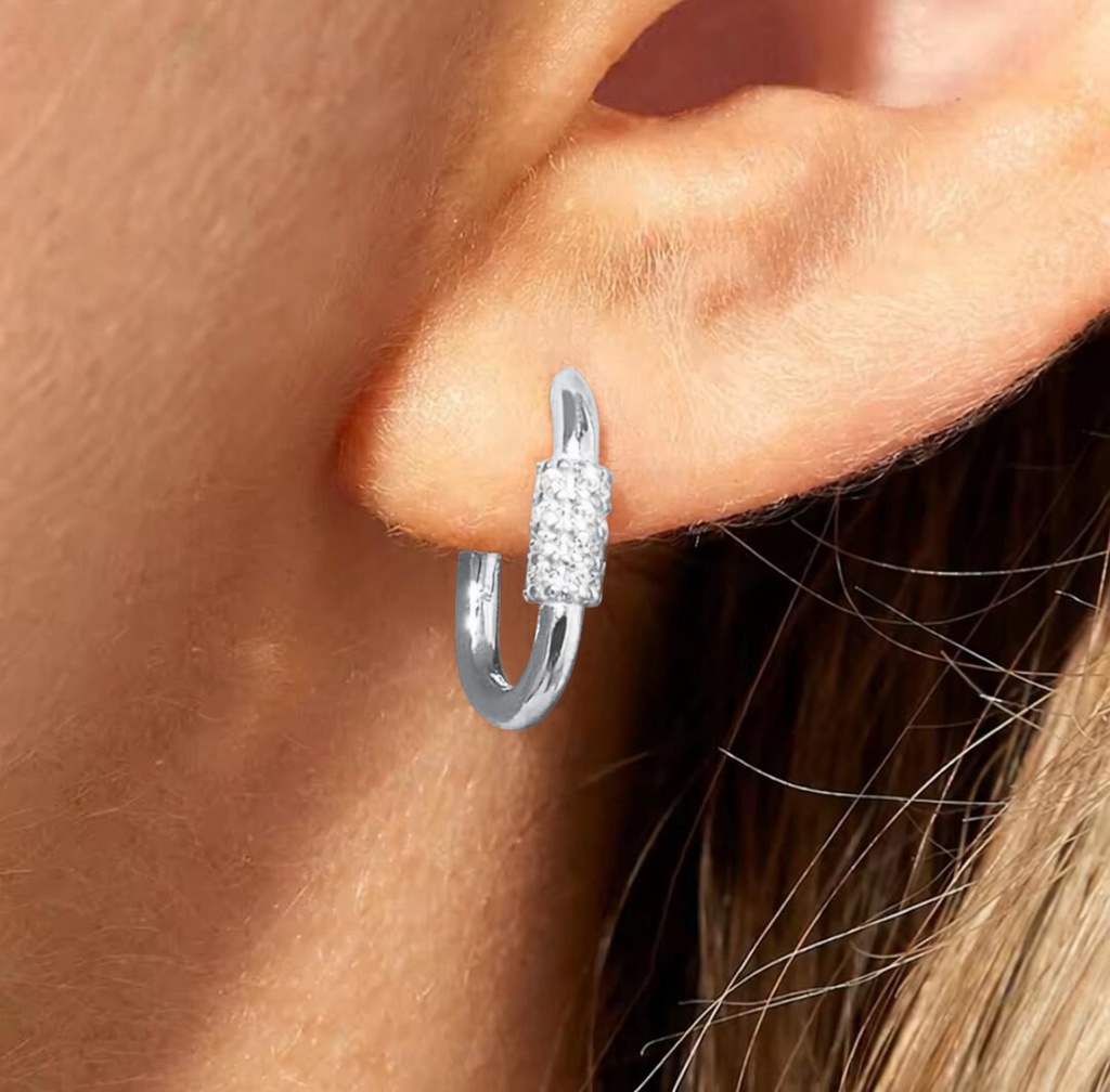 Pendientes Liria - Plateados Plata de ley
