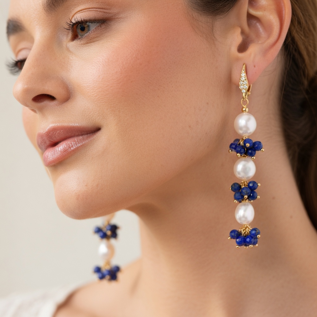 Pendientes Nazarena - Azul Oscuro