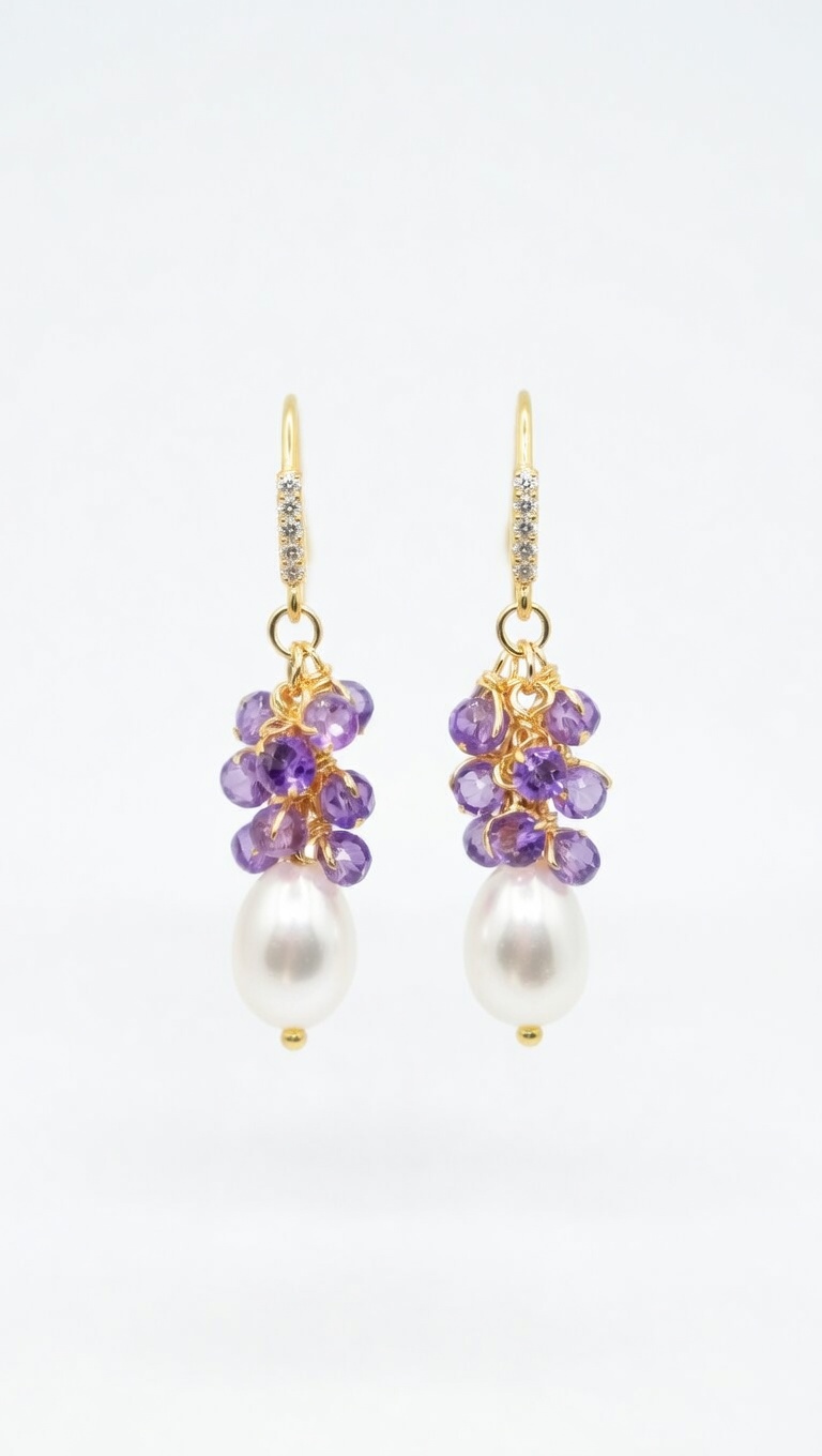 Pendientes Cornisa - Violetas