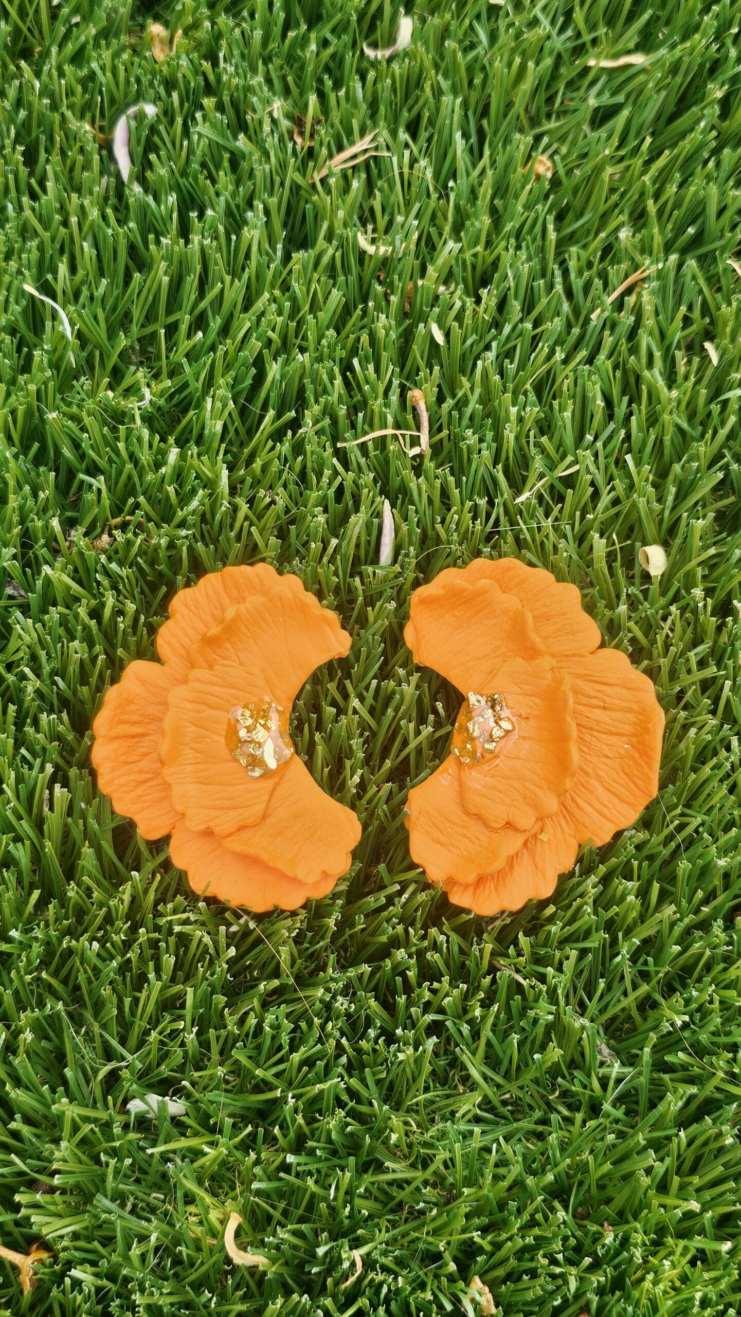 Pendientes Clavel - Naranjas