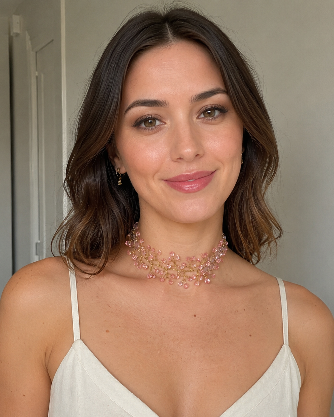 Choker Hilarión - Rosa transparente