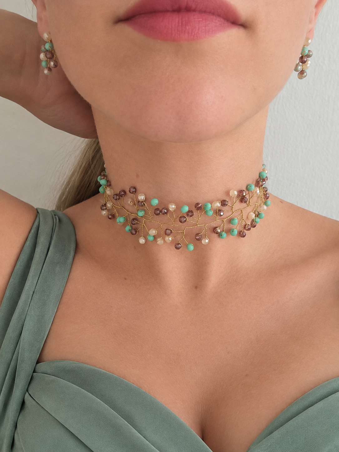 Choker Hilarión - Azul y Burdeos