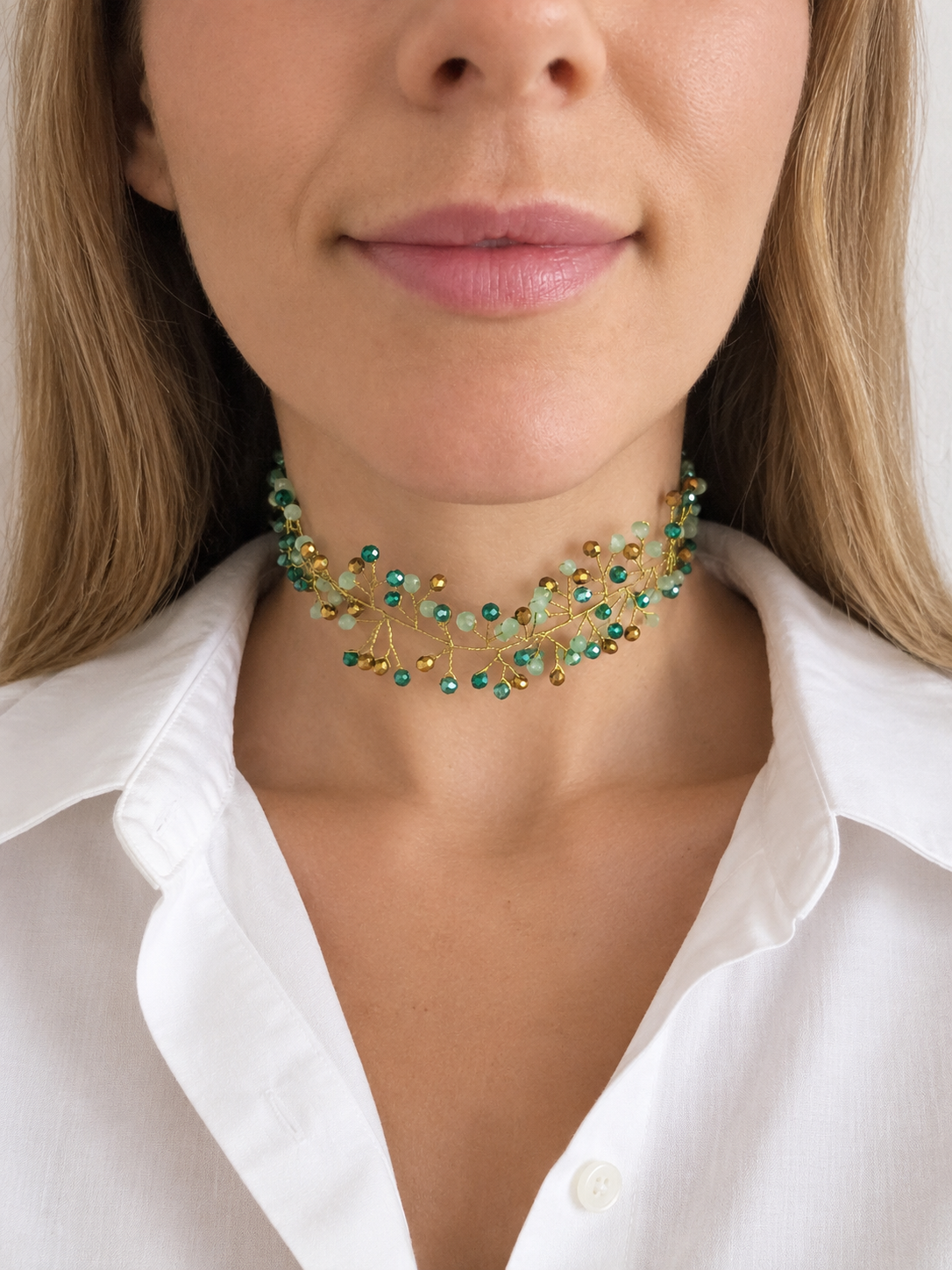 Choker Hilarión - Marrón y verdes
