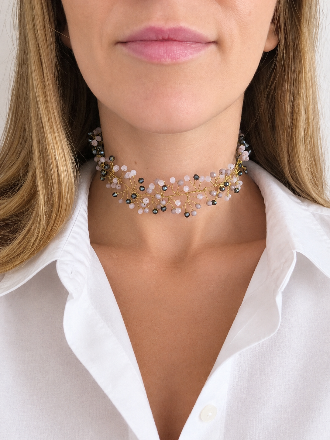 Choker Hilarión - Rosa, Blanco y Negro